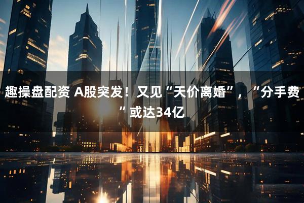 趣操盘配资 A股突发！又见“天价离婚”，“分手费”或达34亿