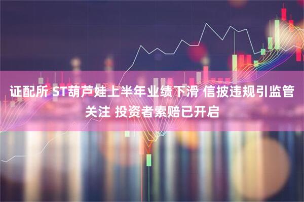 证配所 ST葫芦娃上半年业绩下滑 信披违规引监管关注 投资者索赔已开启